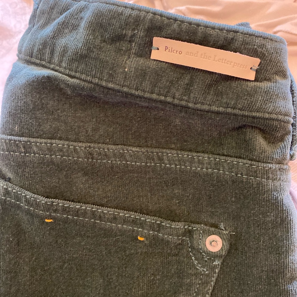 Pilcro and the Letterpress Gray Corduroy High-Rise Skinny Jeans